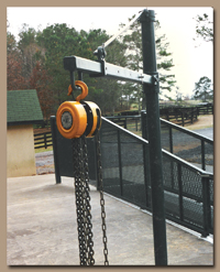 Chain Hoist and Swing Boom for Horse Treadmill Maintenance